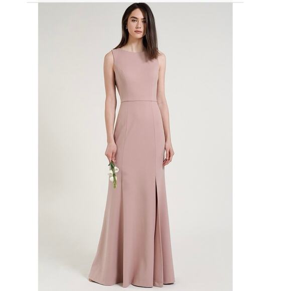 NWT JENNY‎ YOO Gia Dress, Beige, Fit and Flare, Open Back Size 4 - Picture 1 of 8